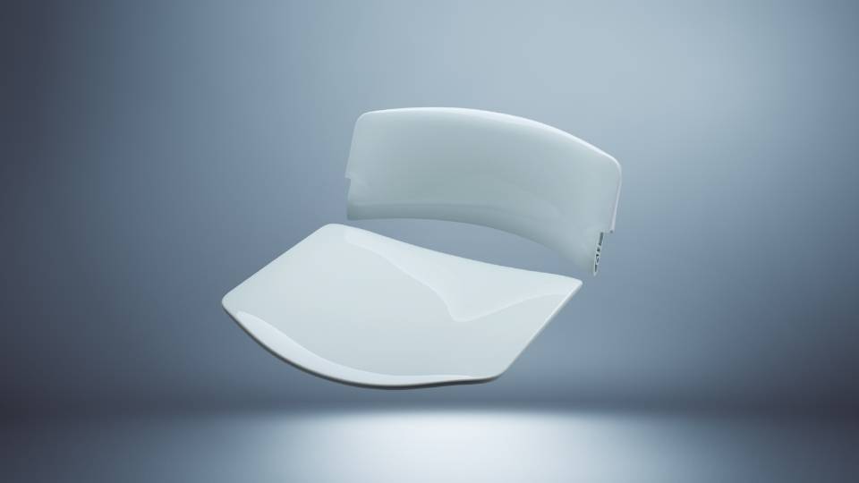 Backrest with seat shell white